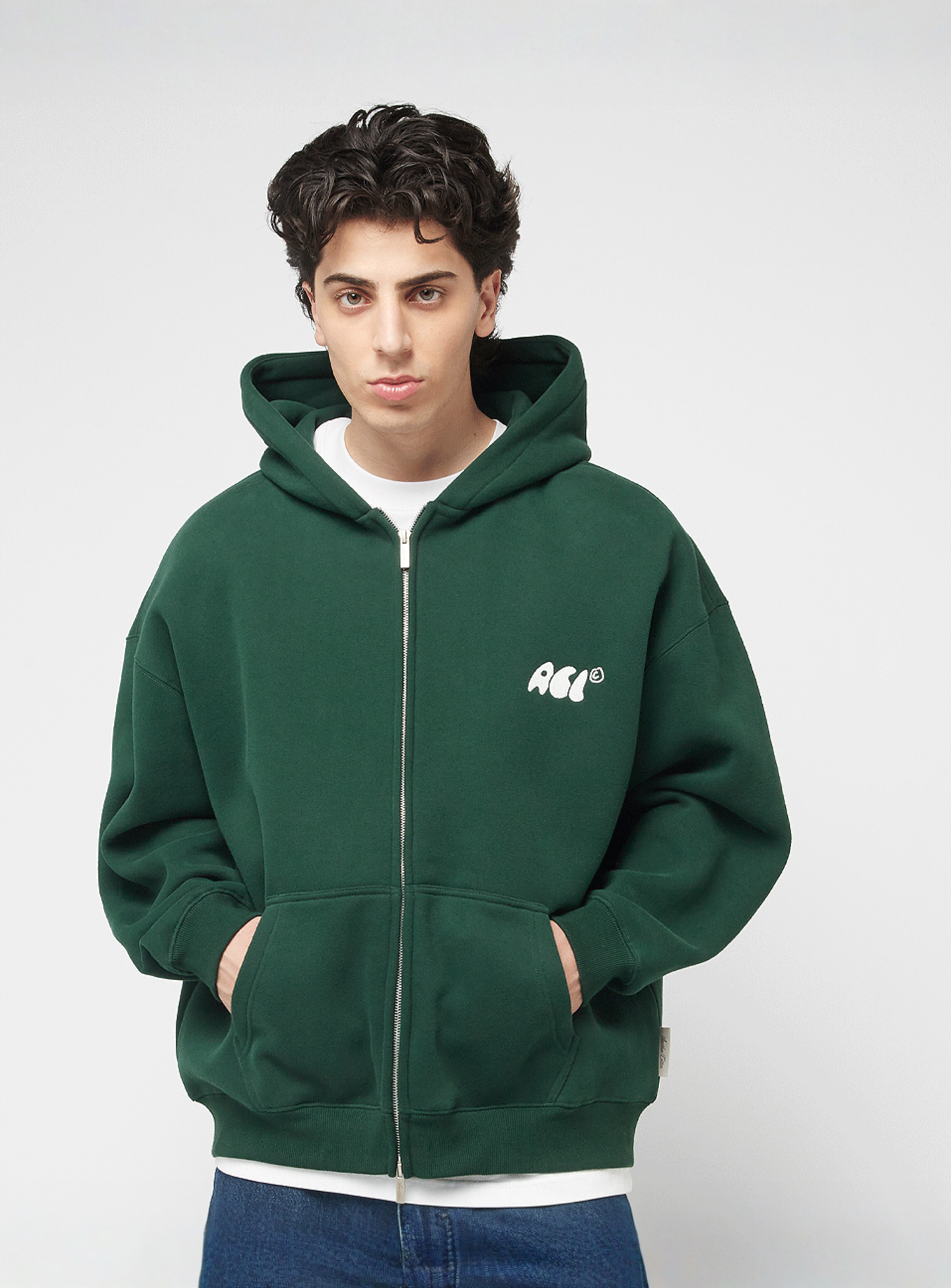 Another Cotton Lab, Caffeine Dept. Zip Hoodie, green, Image 2 of 5