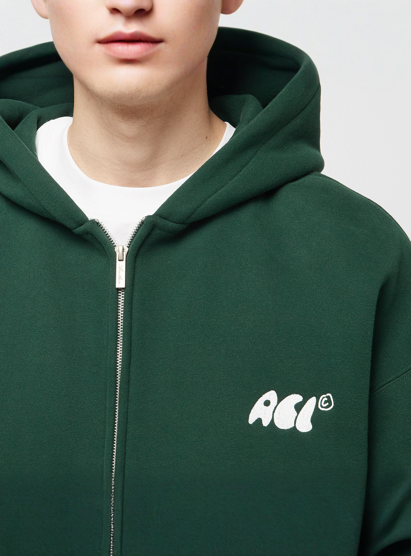 Another Cotton Lab, Caffeine Dept. Zip Hoodie, green, Image 3 of 5