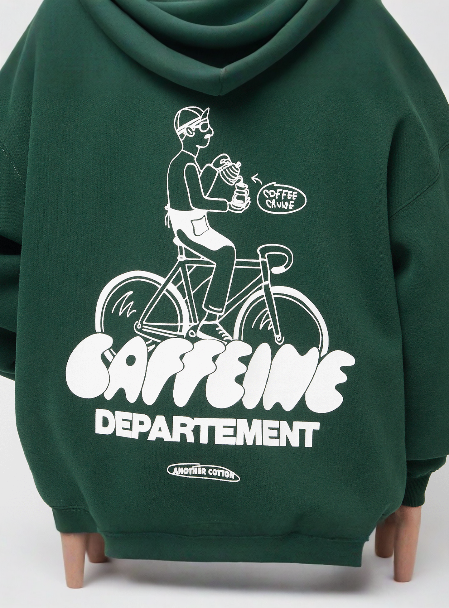 Another Cotton Lab, Caffeine Dept. Zip Hoodie, green, Image 4 of 5