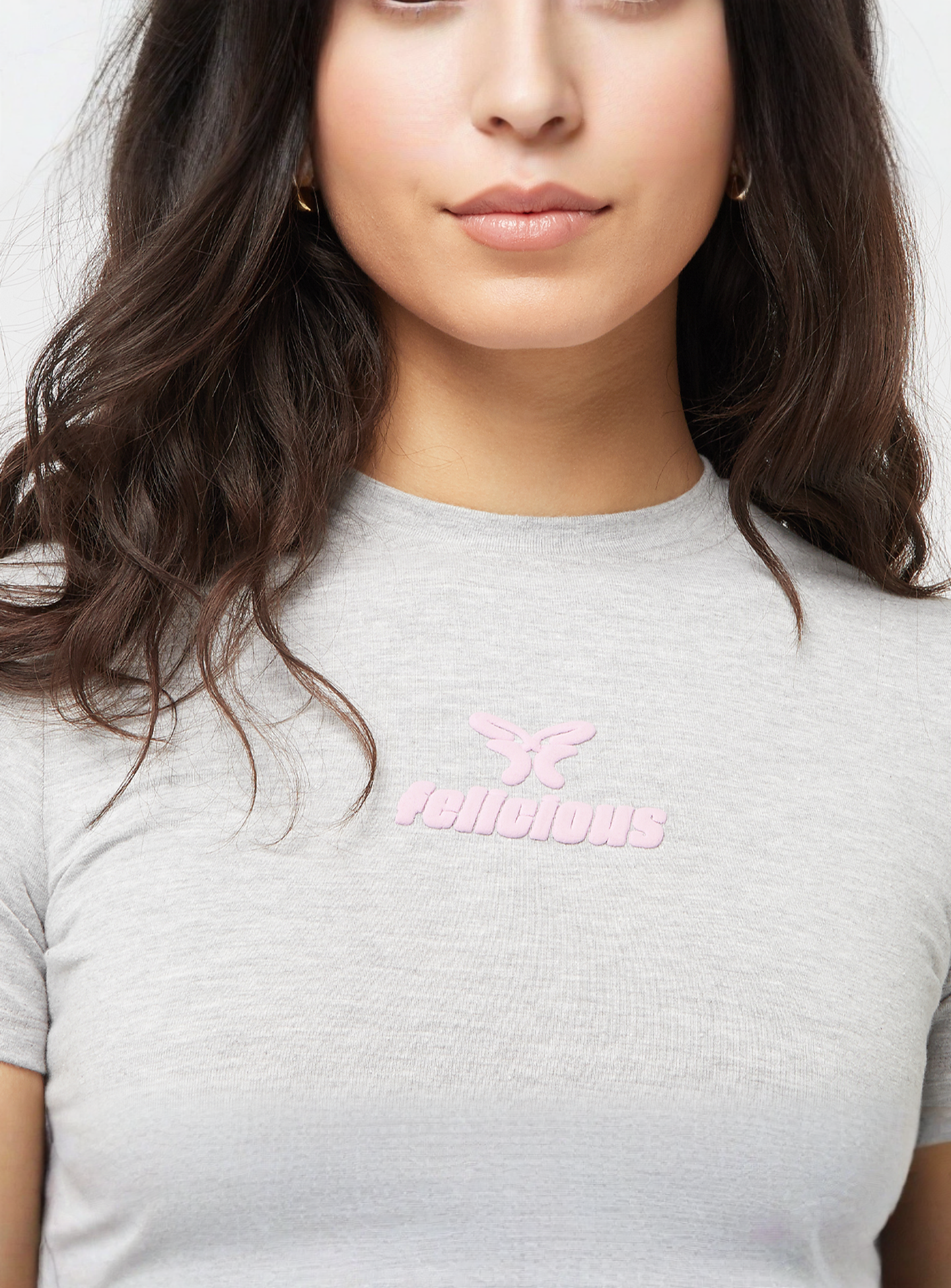 Felicious, Tight Logo Tee, grey, Image 3 of 4