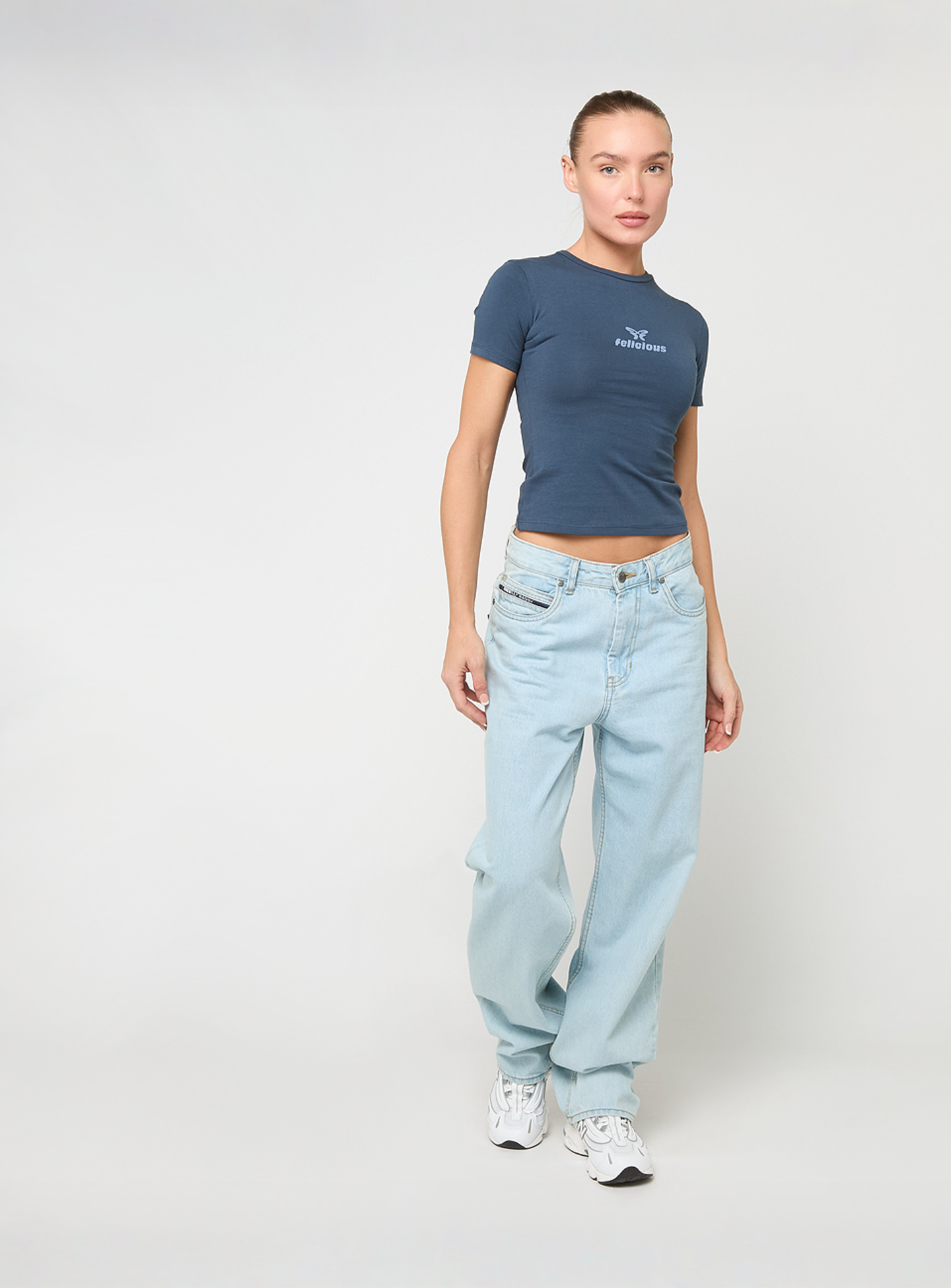 Felicious, Feli Tight Logo Tee, blue, Image 4 of 4
