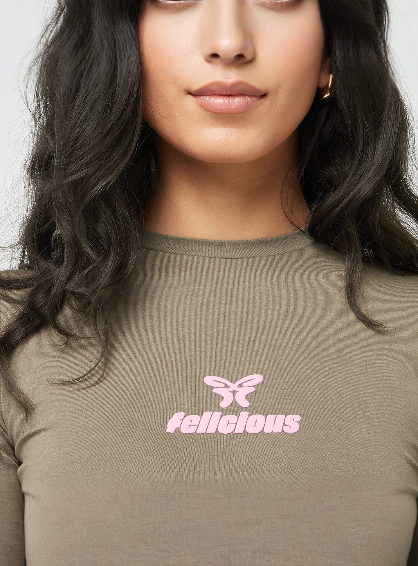 Felicious, Basic Tight Logo T-Shirt, green, Image 3 of 4