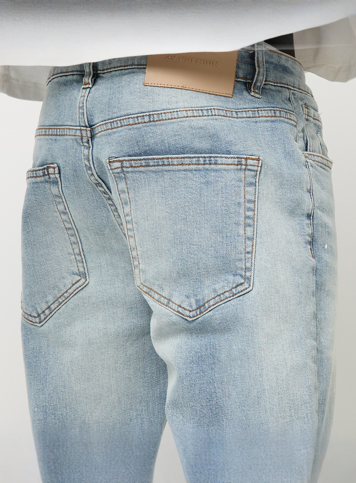 2Y STUDIOS, VICTOR RIPPED SLIM FIT JEANS Washed Grey, blue, Image 4 of 5