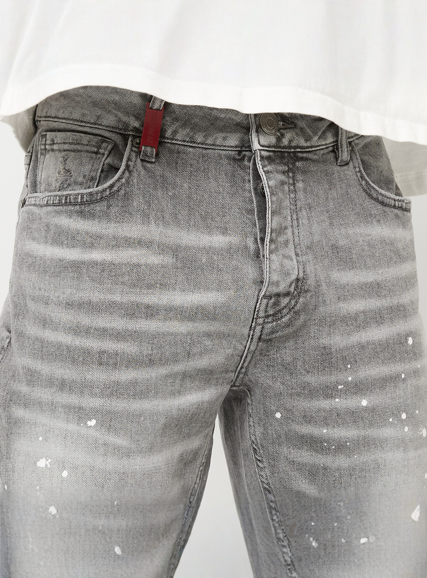 2Y STUDIOS, VICTOR RIPPED SLIM FIT JEANS Washed Grey, grey, Image 3 of 5