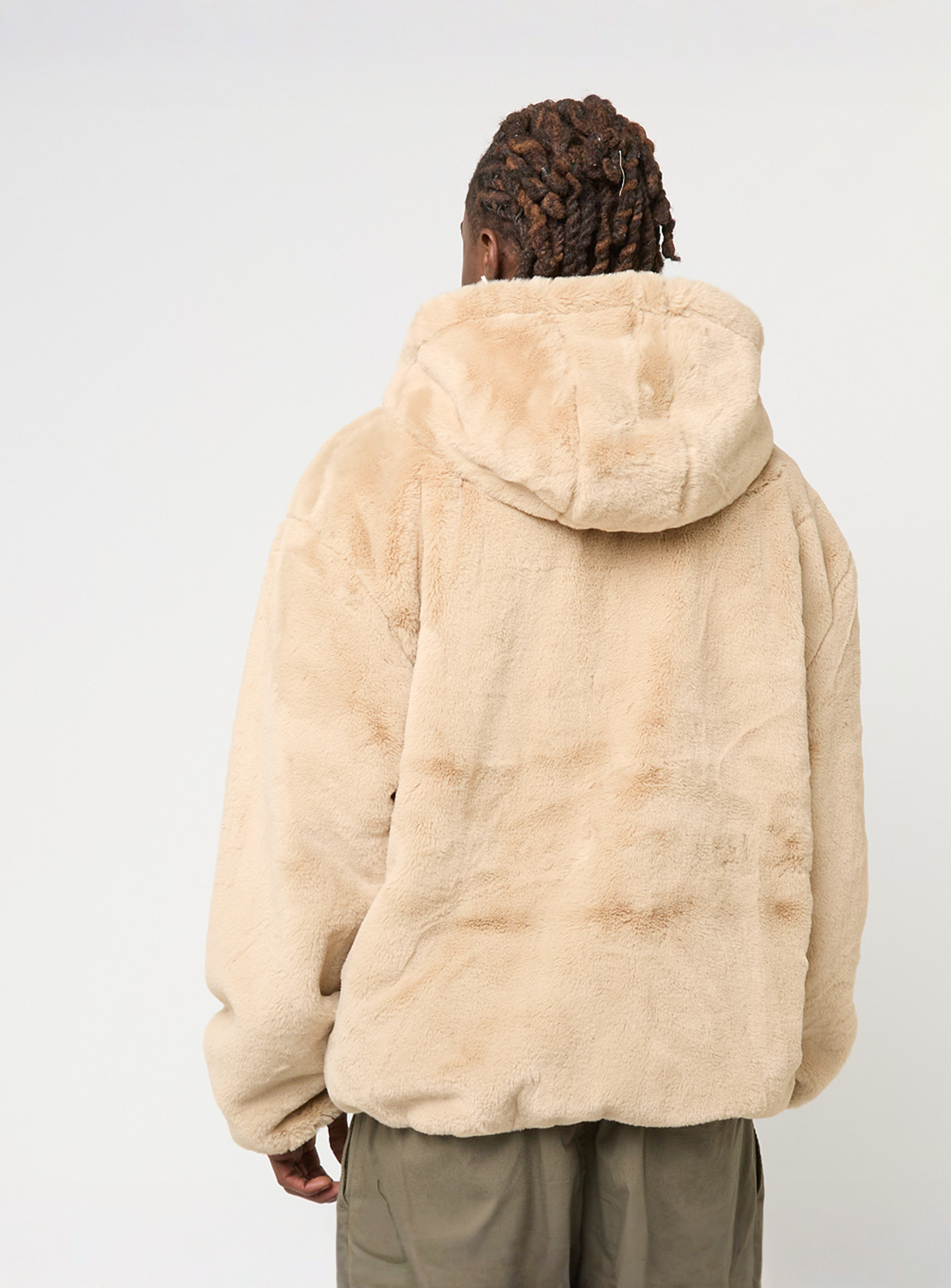 Urban Classics, Full Zip Faux Fur Hoodie whitesand, beige, Image 2 of 4