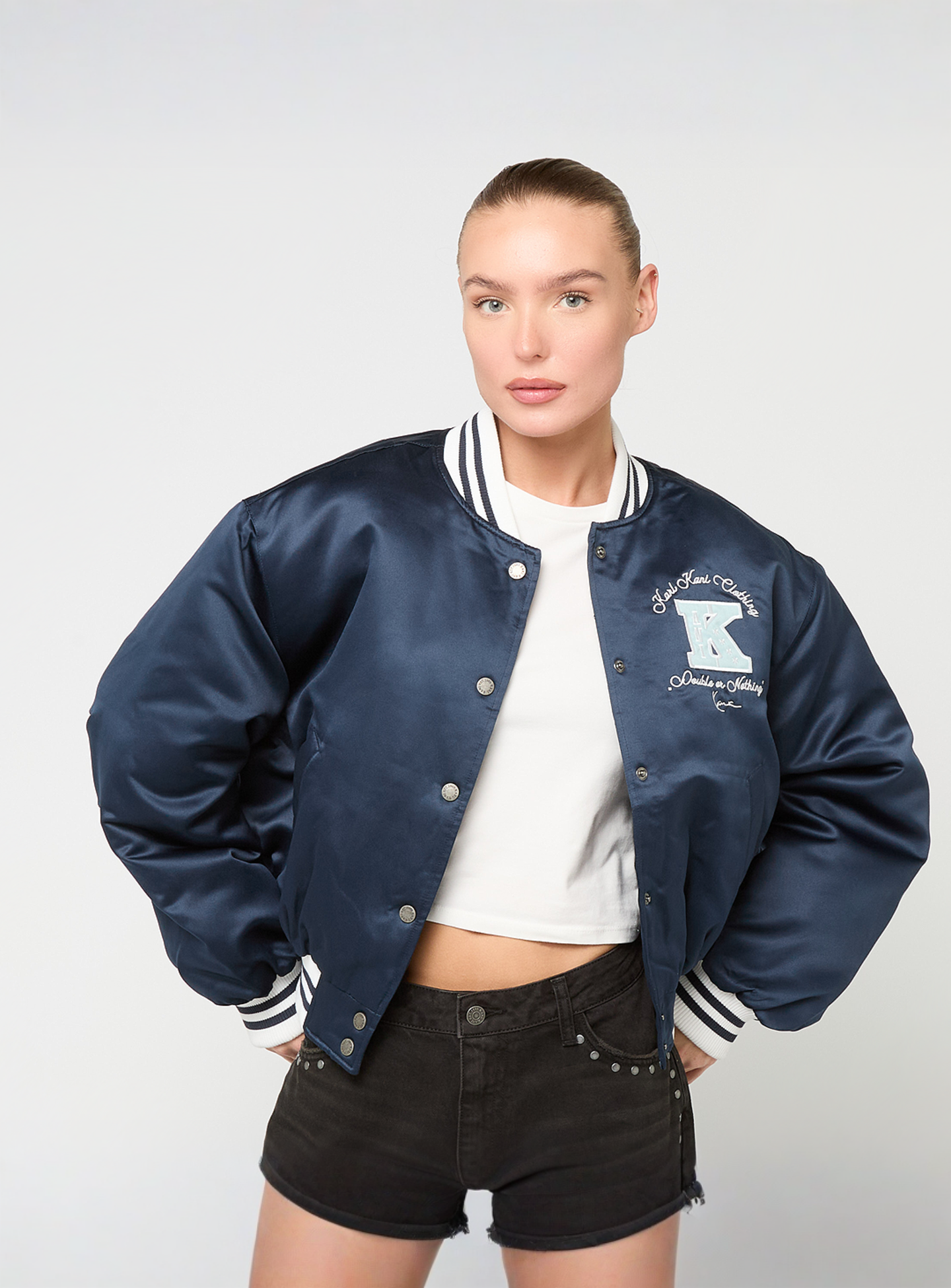 Karl Kani, Signature Bowling Jacket, blue, Image 1 of 4