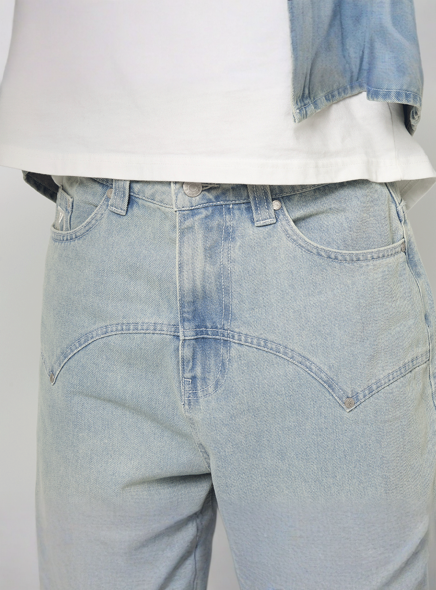 Karl Kani, OG K Washed Western Relaxed Baggy Jeans, blue, Image 3 of 5