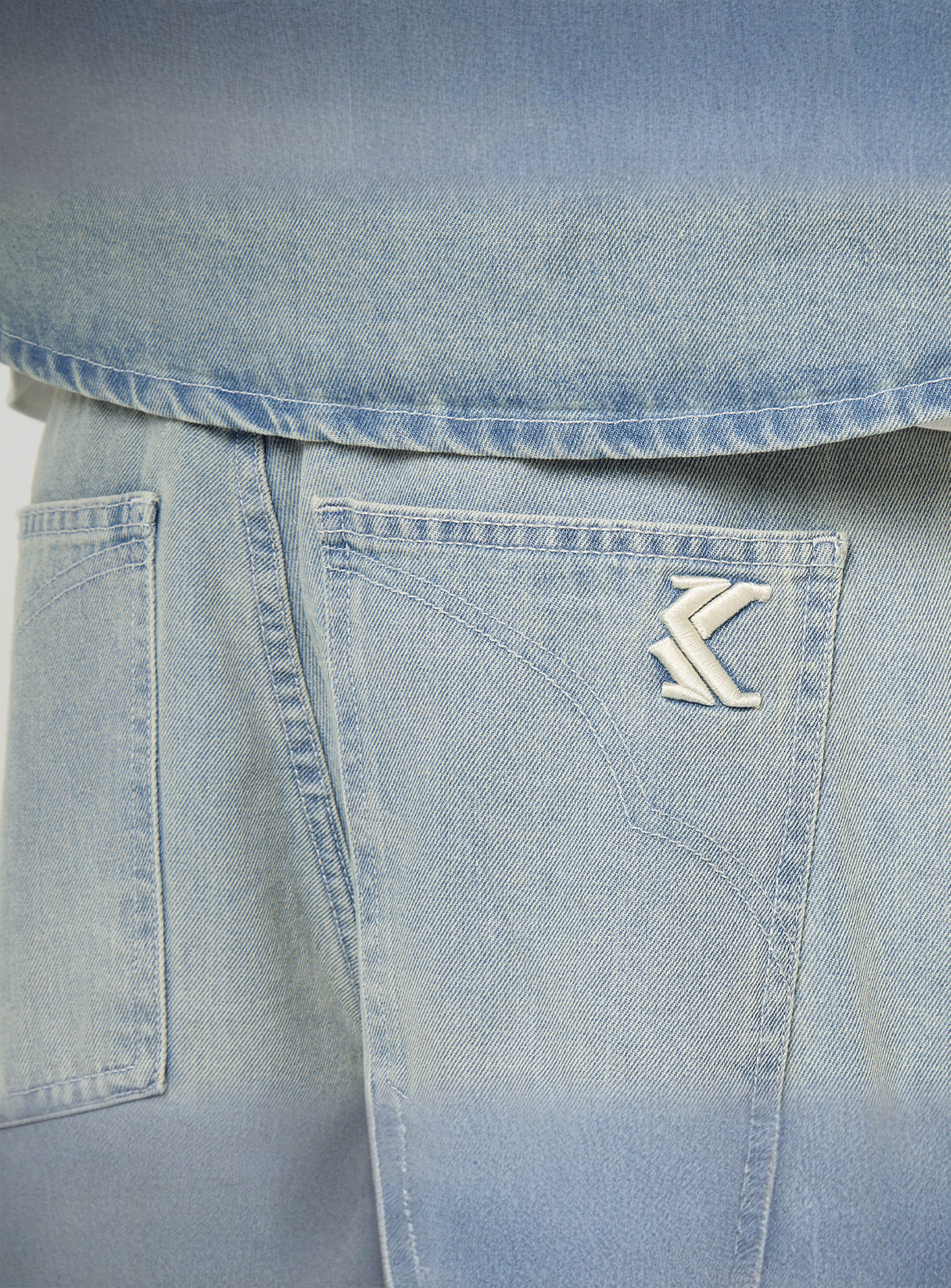 Karl Kani, OG K Washed Western Relaxed Baggy Jeans, blue, Image 4 of 5