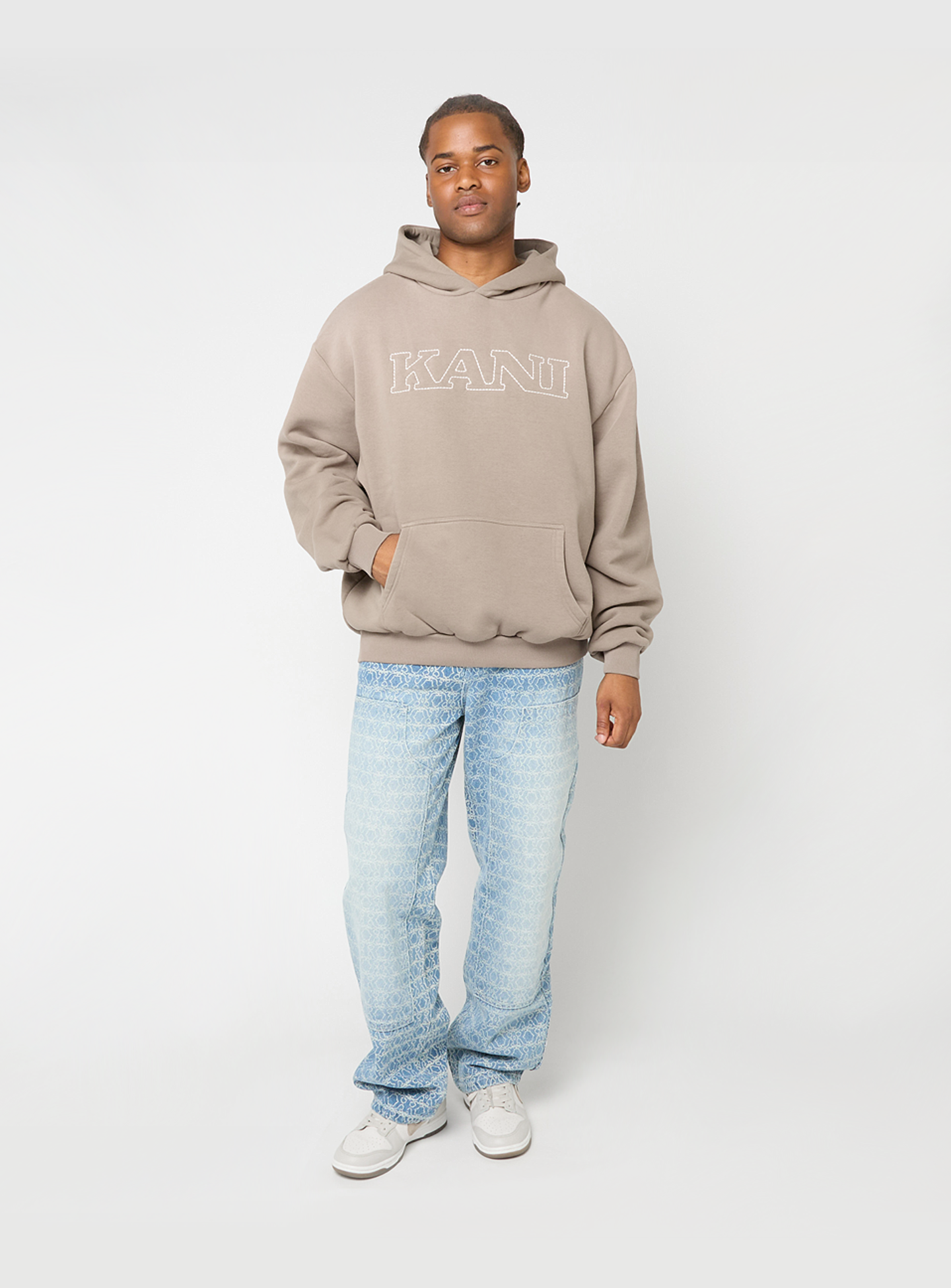 Karl Kani, Retro Washed Oversized Hoodie, beige, Image 4 of 4