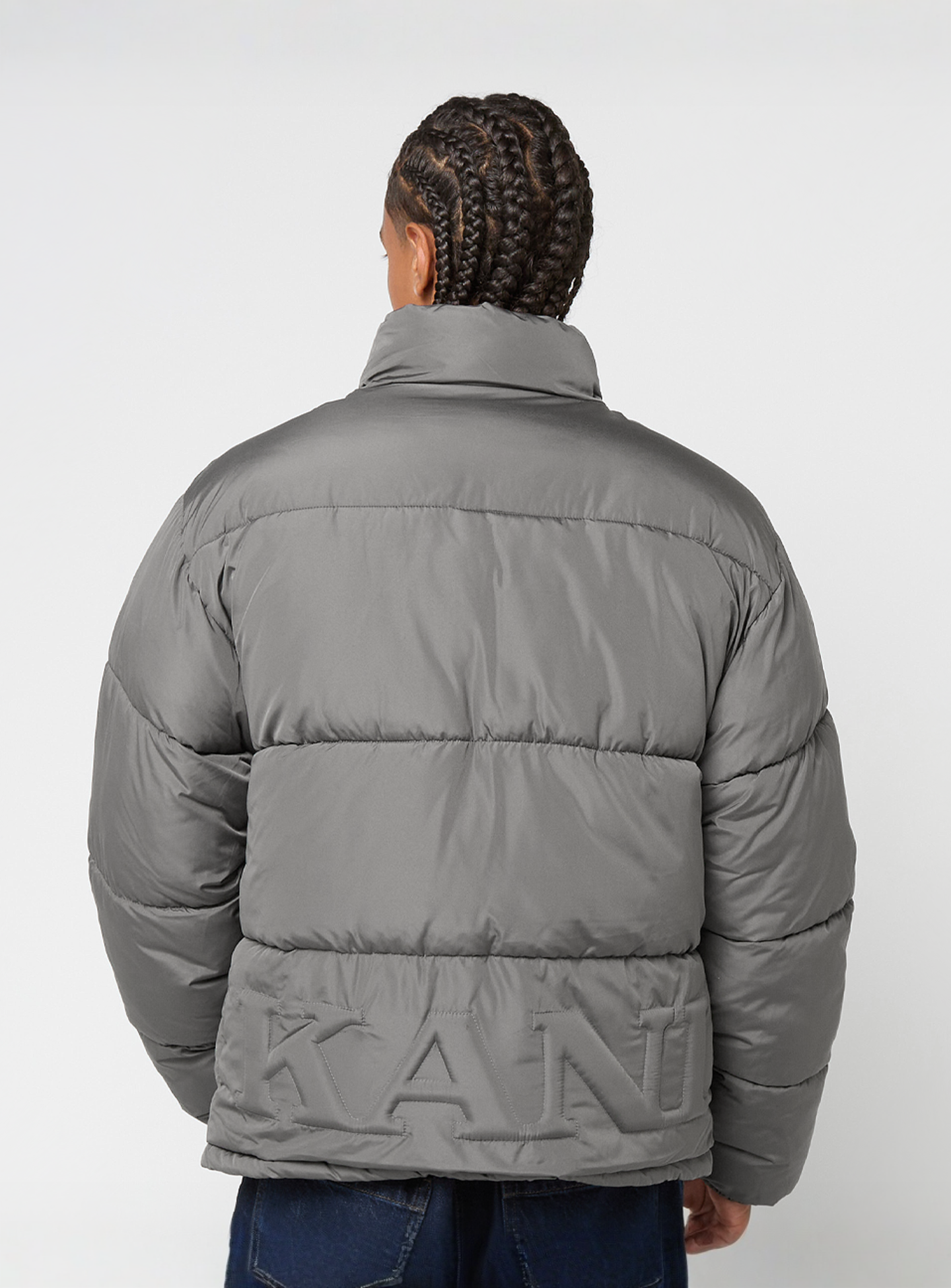 Karl Kani, Small Signature Embossed Logo Puffer Jacket, grey, Image 2 of 6