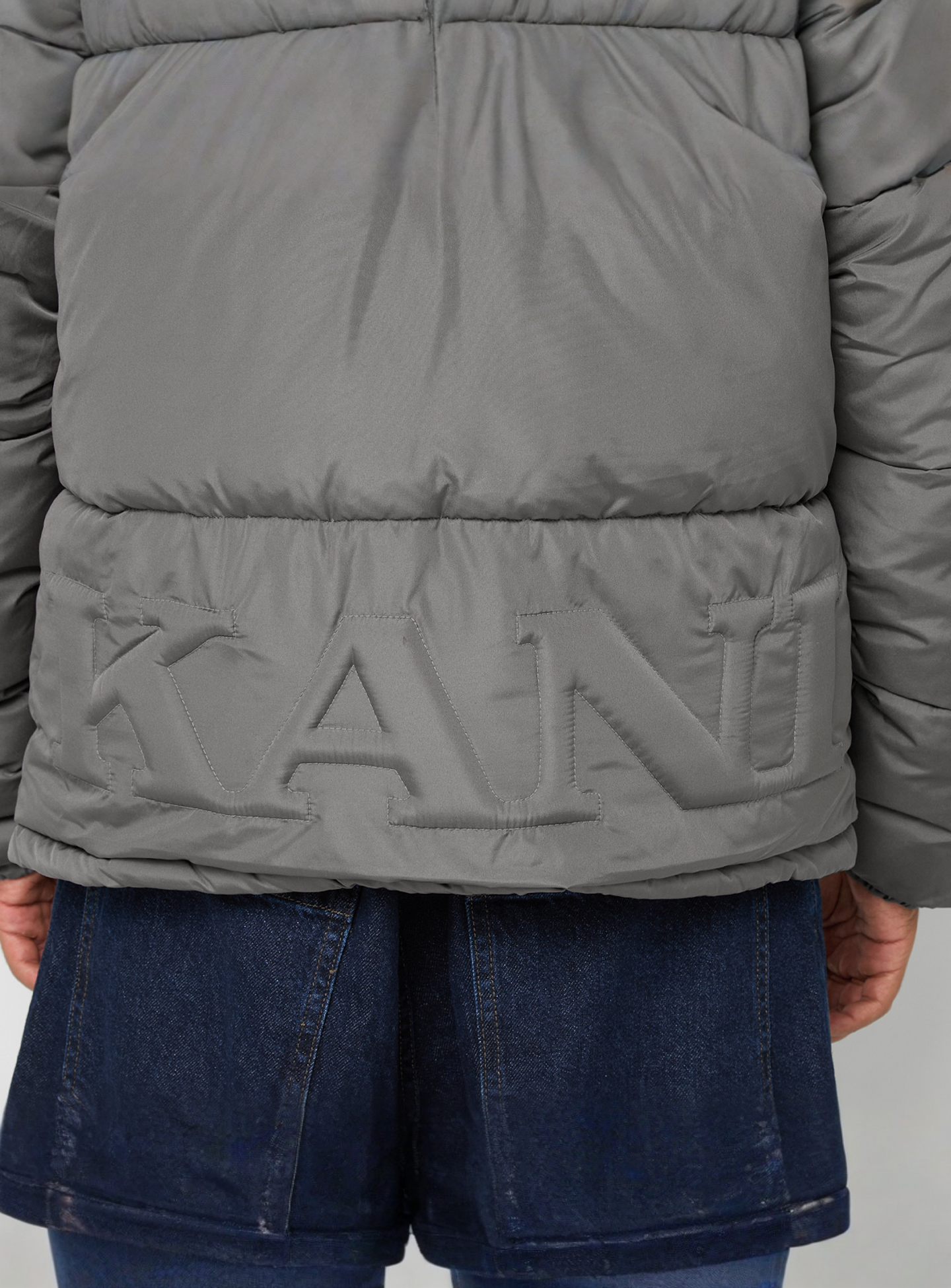 Karl Kani, Small Signature Embossed Logo Puffer Jacket, grey, Image 5 of 6