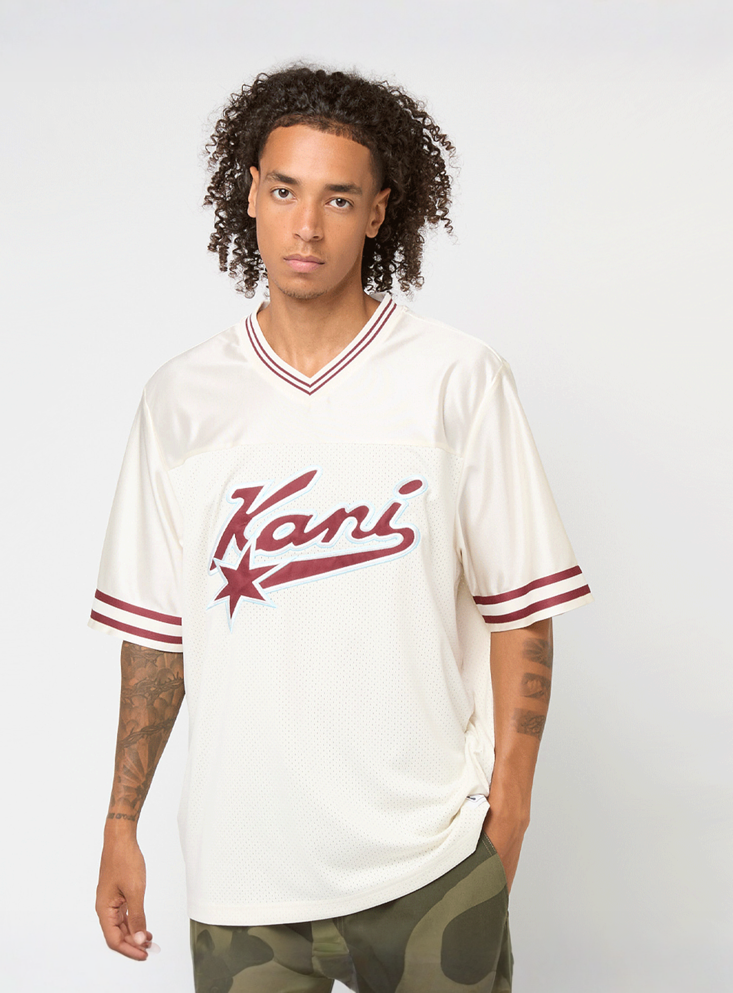 Karl Kani, Varsity Star Football Jersey, beige, Image 1 of 5