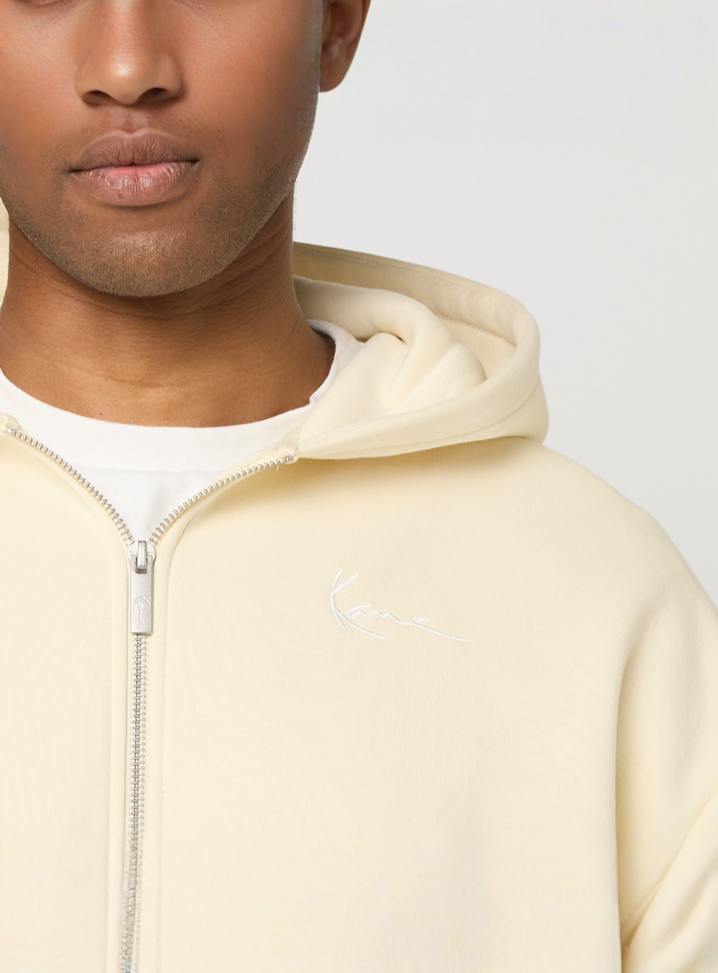 Karl Kani, Small Signature Essential Zip Hoodie, beige, Image 3 of 4