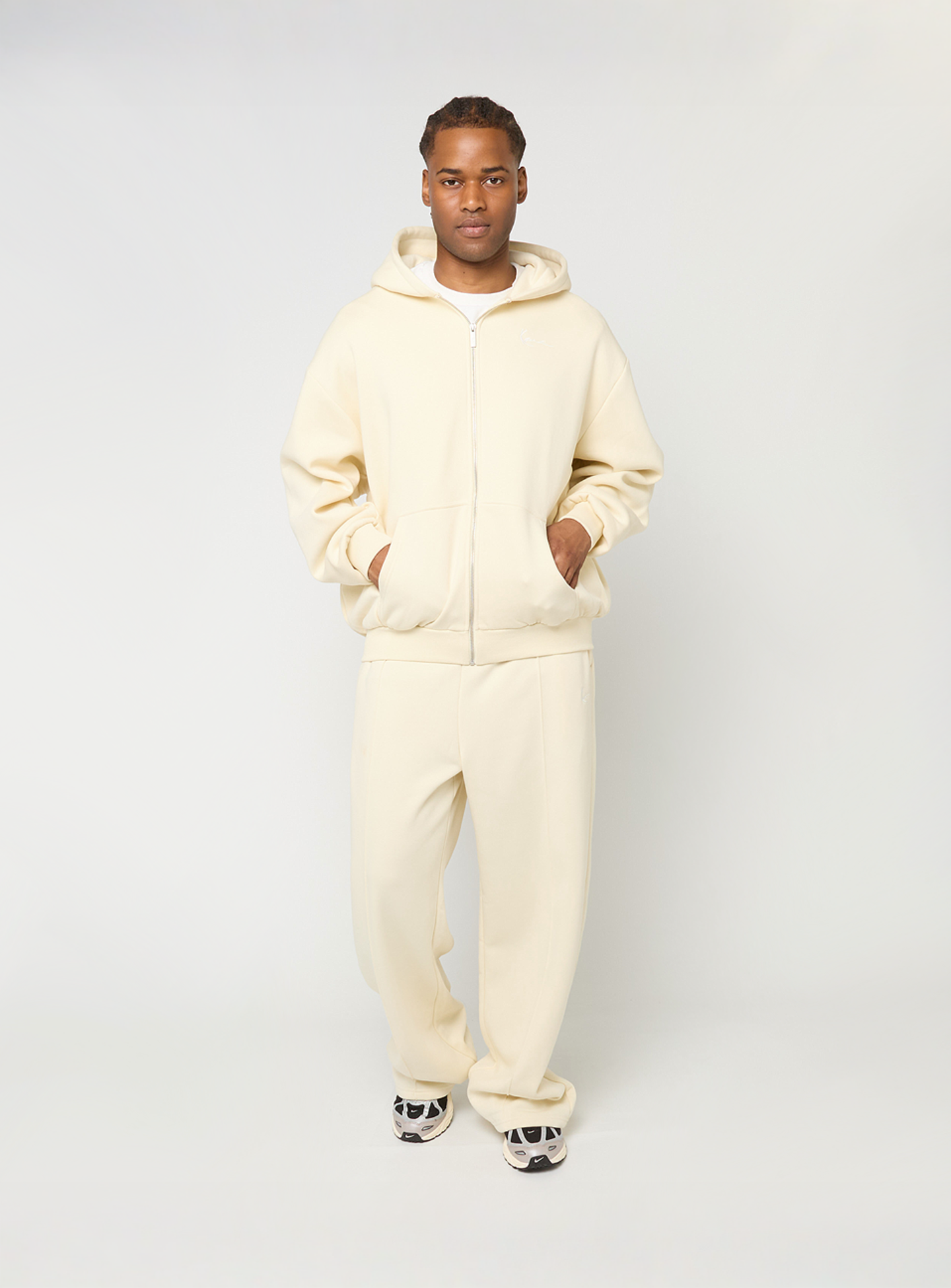 Karl Kani, Small Signature Essential Zip Hoodie, beige, Image 4 of 4