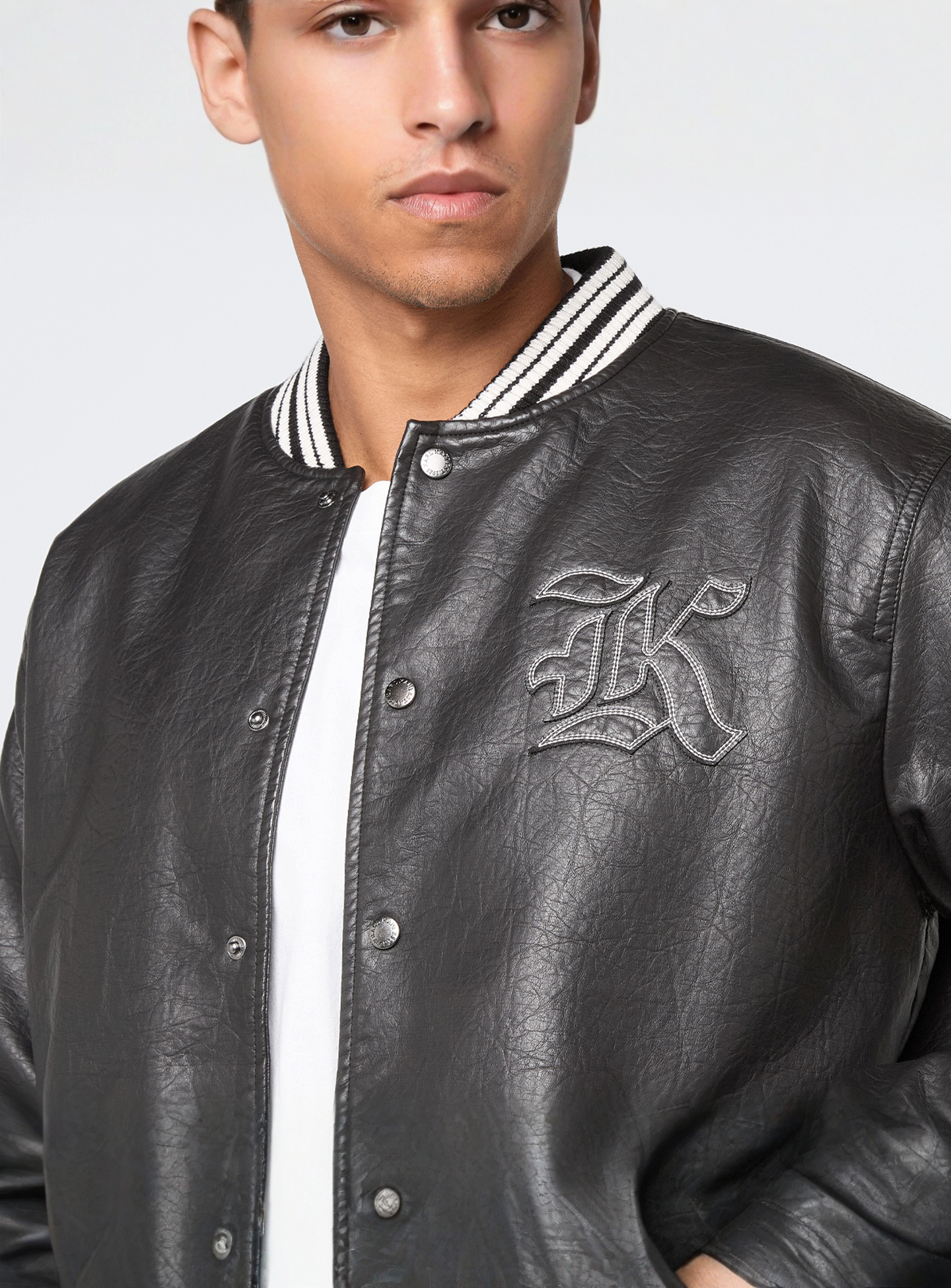 Karl Kani, Kani Western Pu Leather College Jacket, black, Image 3 of 6