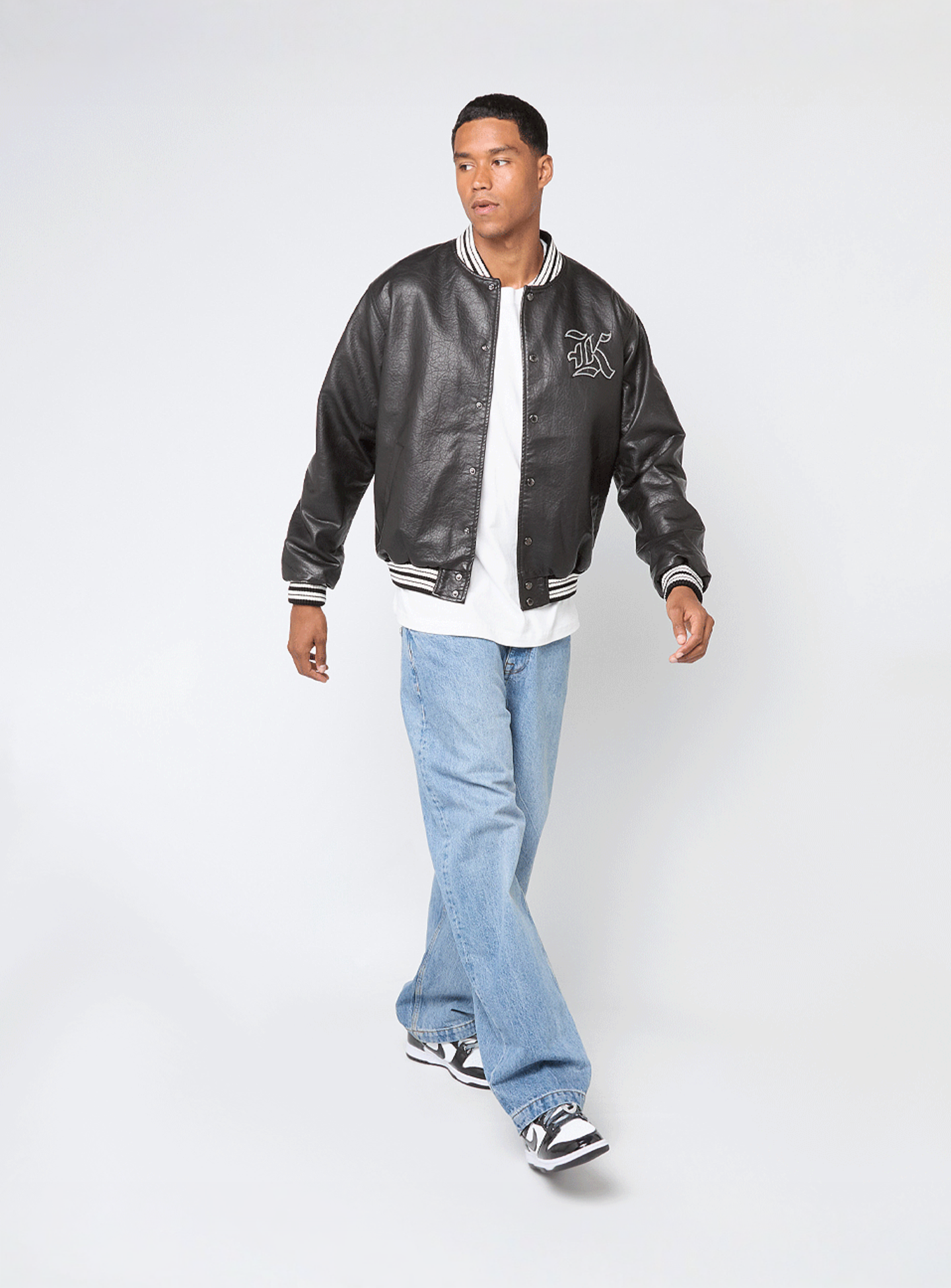 Karl Kani, Kani Western Pu Leather College Jacket, black, Image 6 of 6