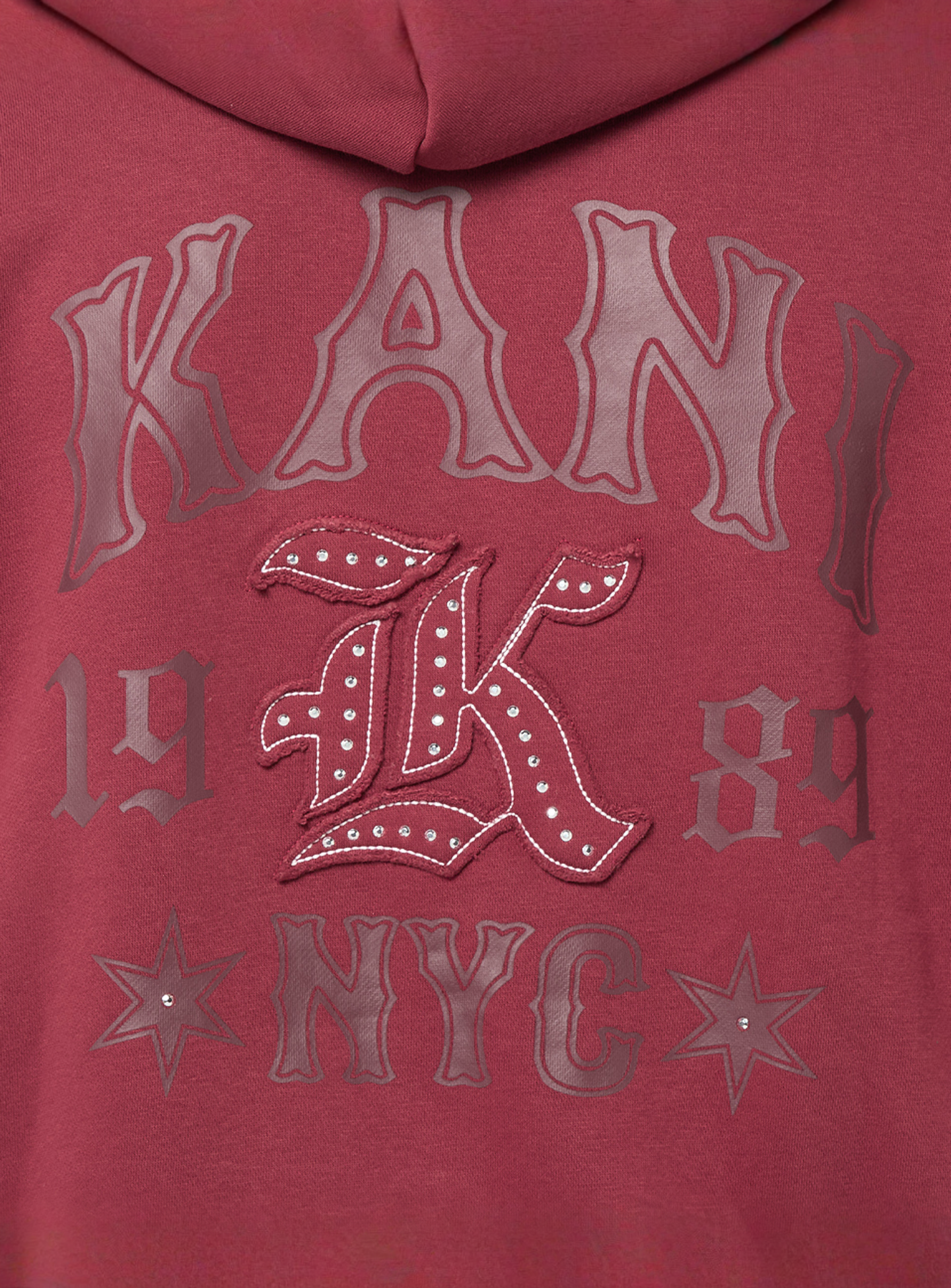Karl Kani, Kani Western Os Zip Hoodie, red, Image 3 of 5