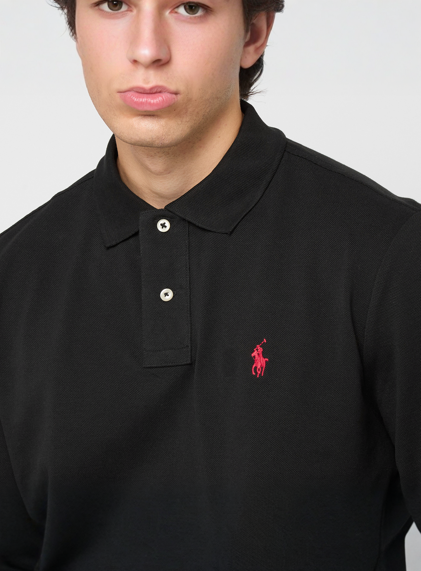 Polo Ralph Lauren, LSKCCMSLM2-LONG SLEEVE-KNIT polo black, black, Image 3 of 4