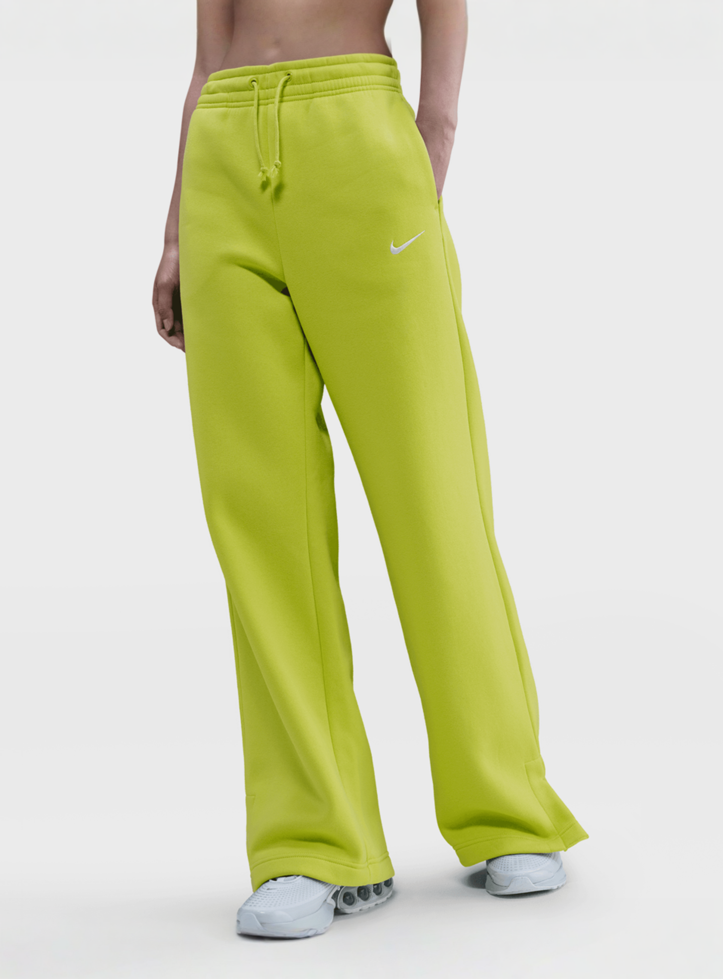 Nike, Sportswear Phoenix Fleece High-Waisted Wide-Leg Pants, green, Image 1 of 3
