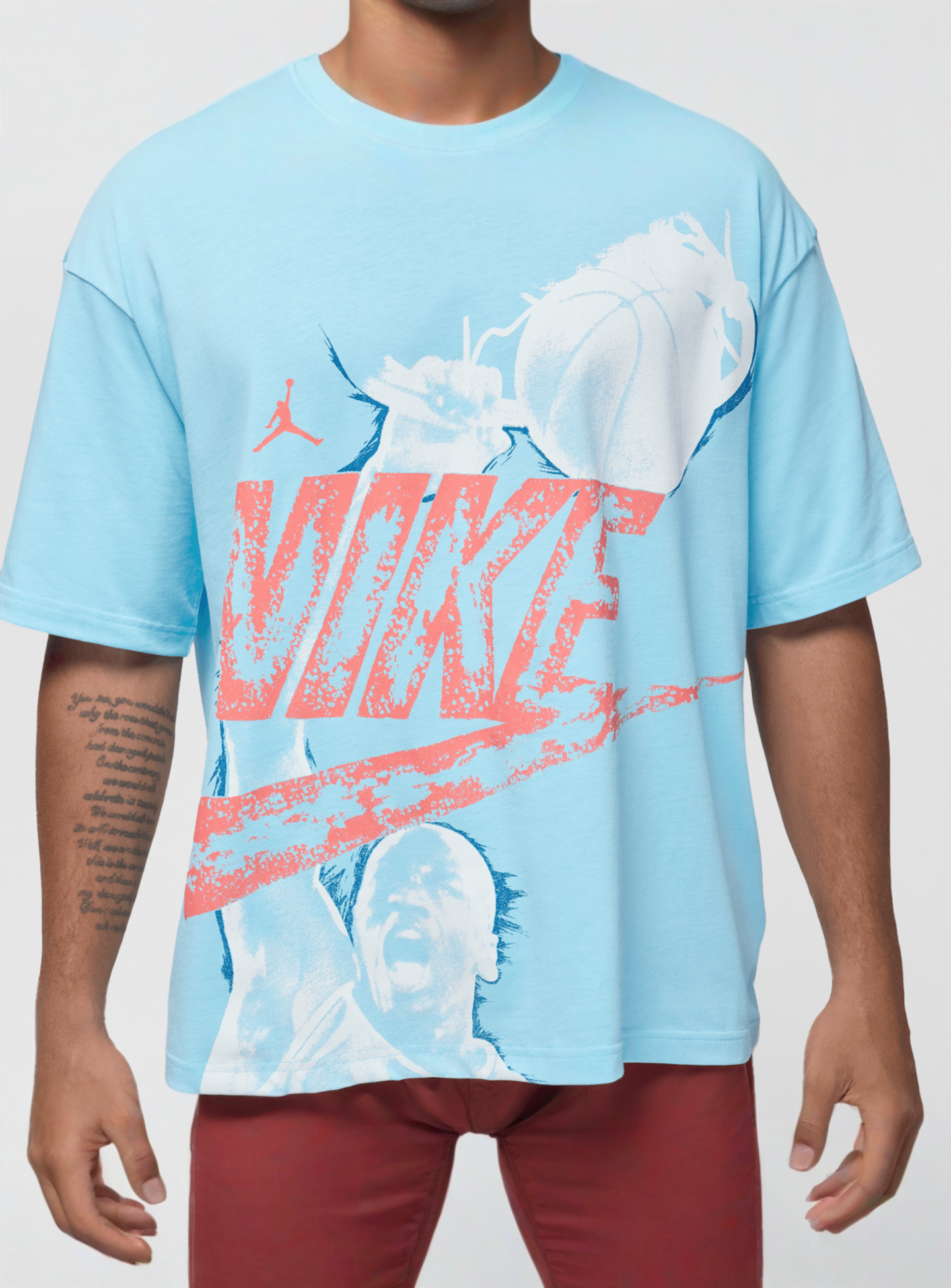 Jordan, Reissue Oversized Short Sleeve Crew, blue, Image 4 of 5