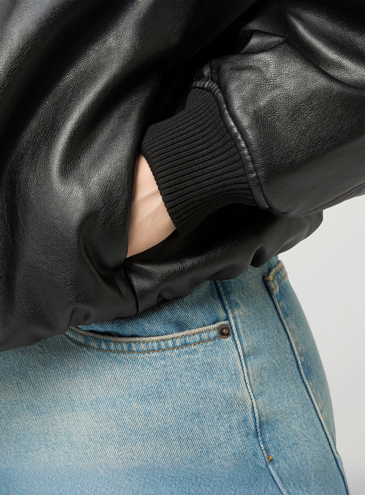 Decibel, Padded PU Jacket, black, Image 3 of 4
