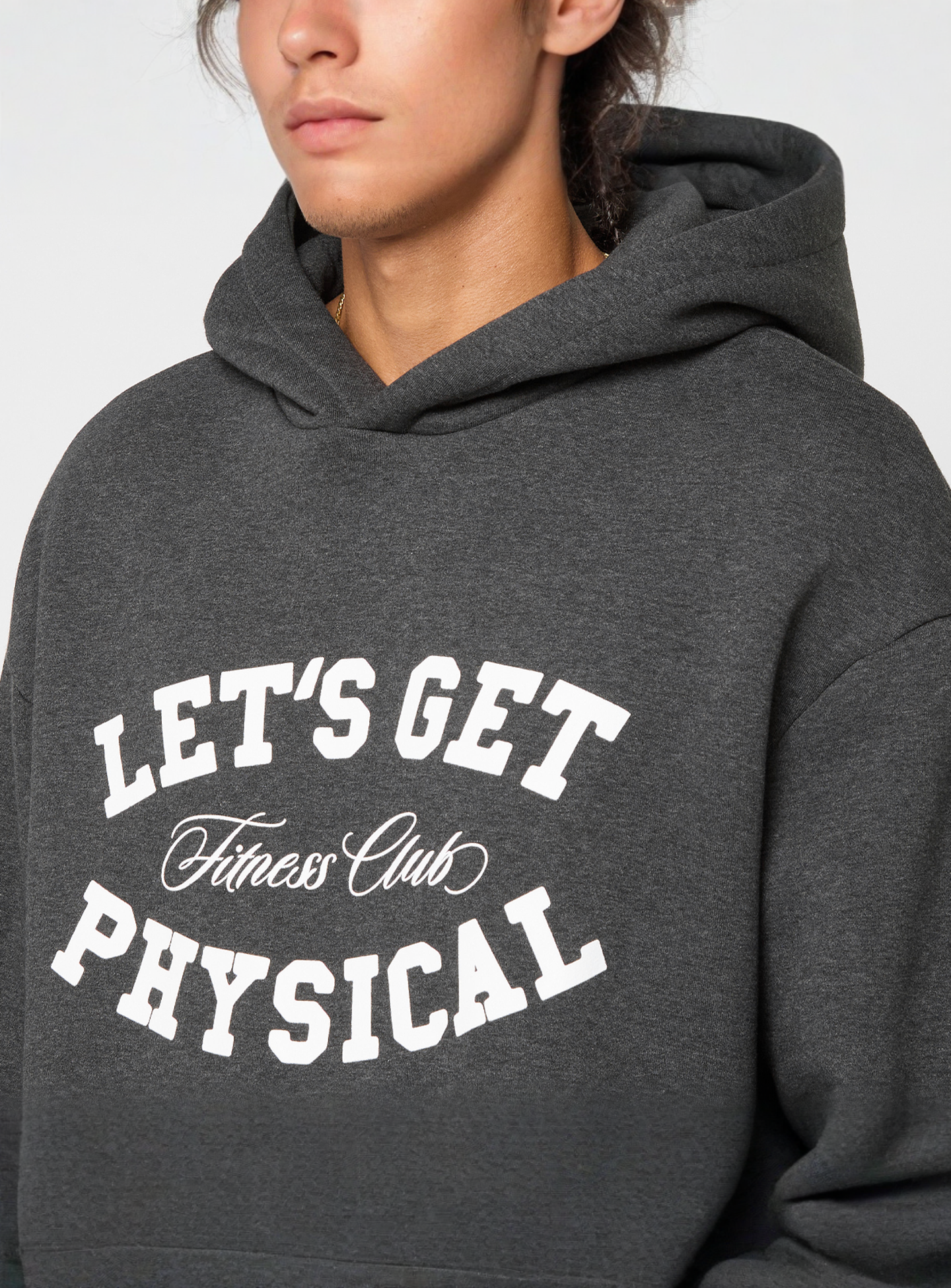Mister Tee, Let's Get Physical Fluffy Hoody heathergrey, grey, Image 3 of 4