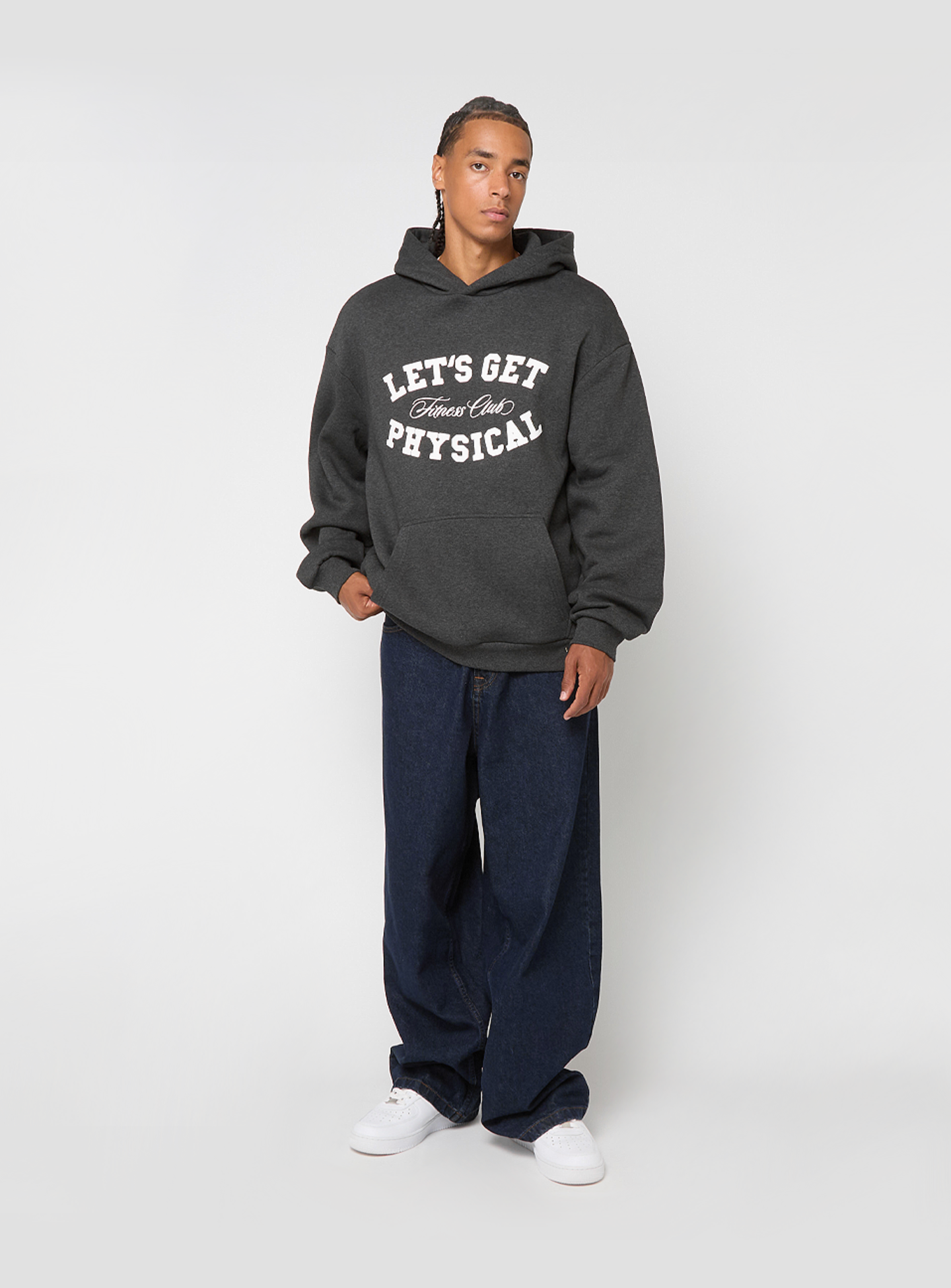 Mister Tee, Let's Get Physical Fluffy Hoody heathergrey, grey, Image 4 of 4