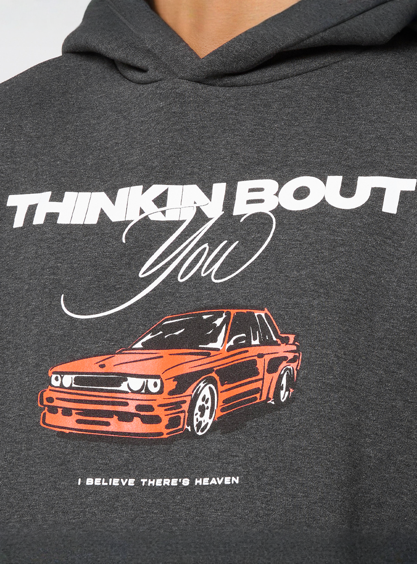 Mister Tee, Thinking Bout You Car Print Fluffy Hoody charcoal, grey, Image 3 of 4