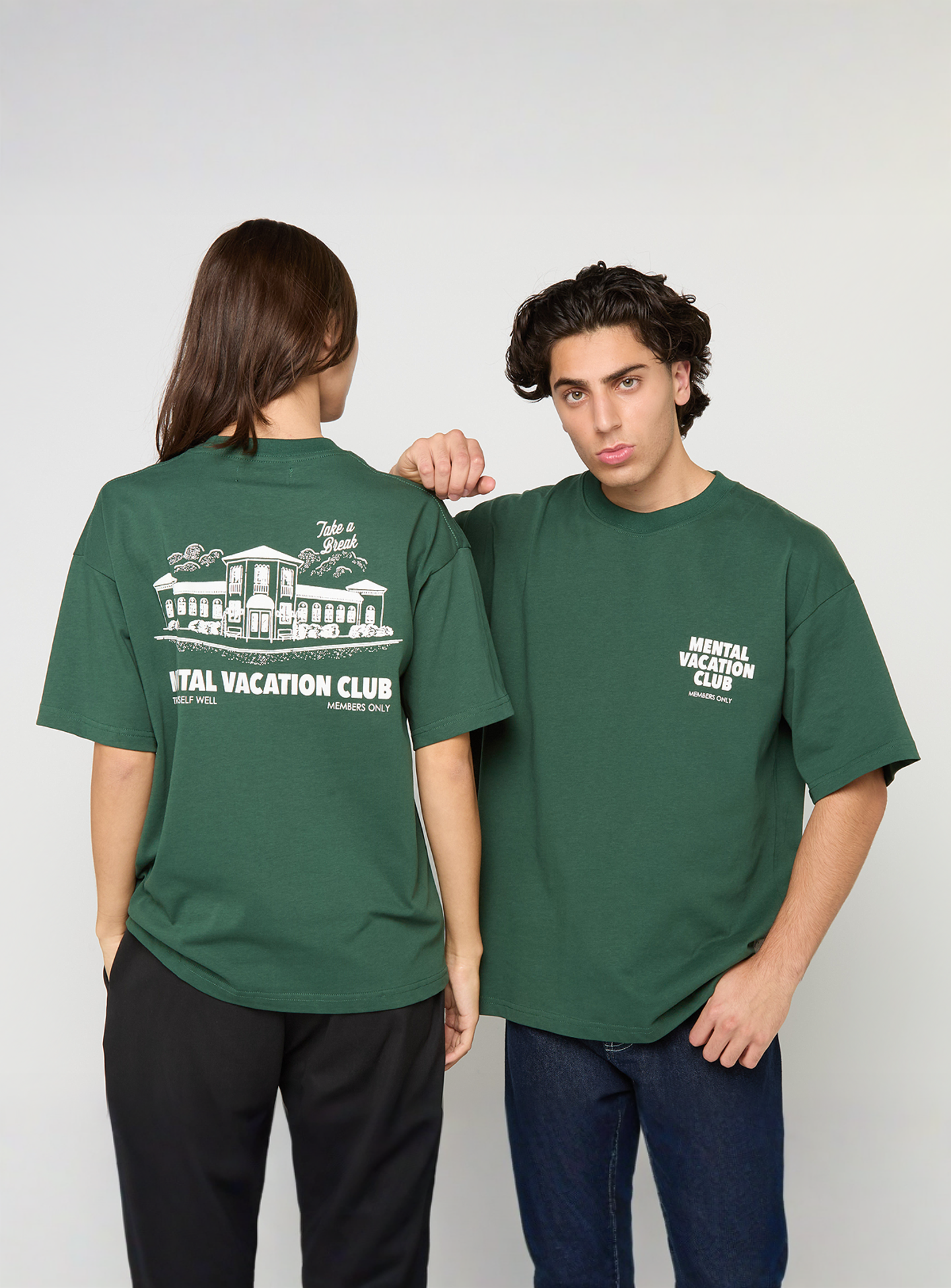 Another Cotton Lab, Mental Vacation Oversized T-Shirt, green, Image 1 of 6