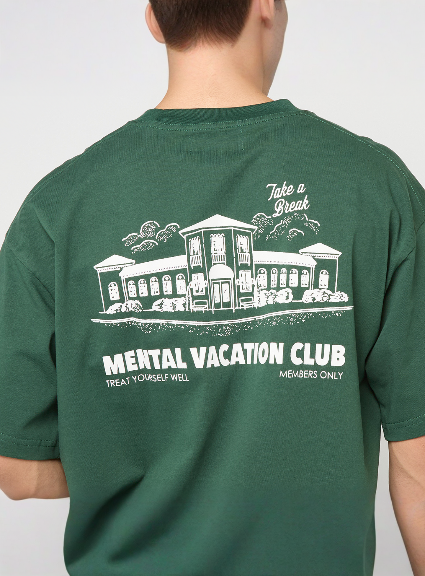 Another Cotton Lab, Mental Vacation Oversized T-Shirt, green, Image 5 of 6