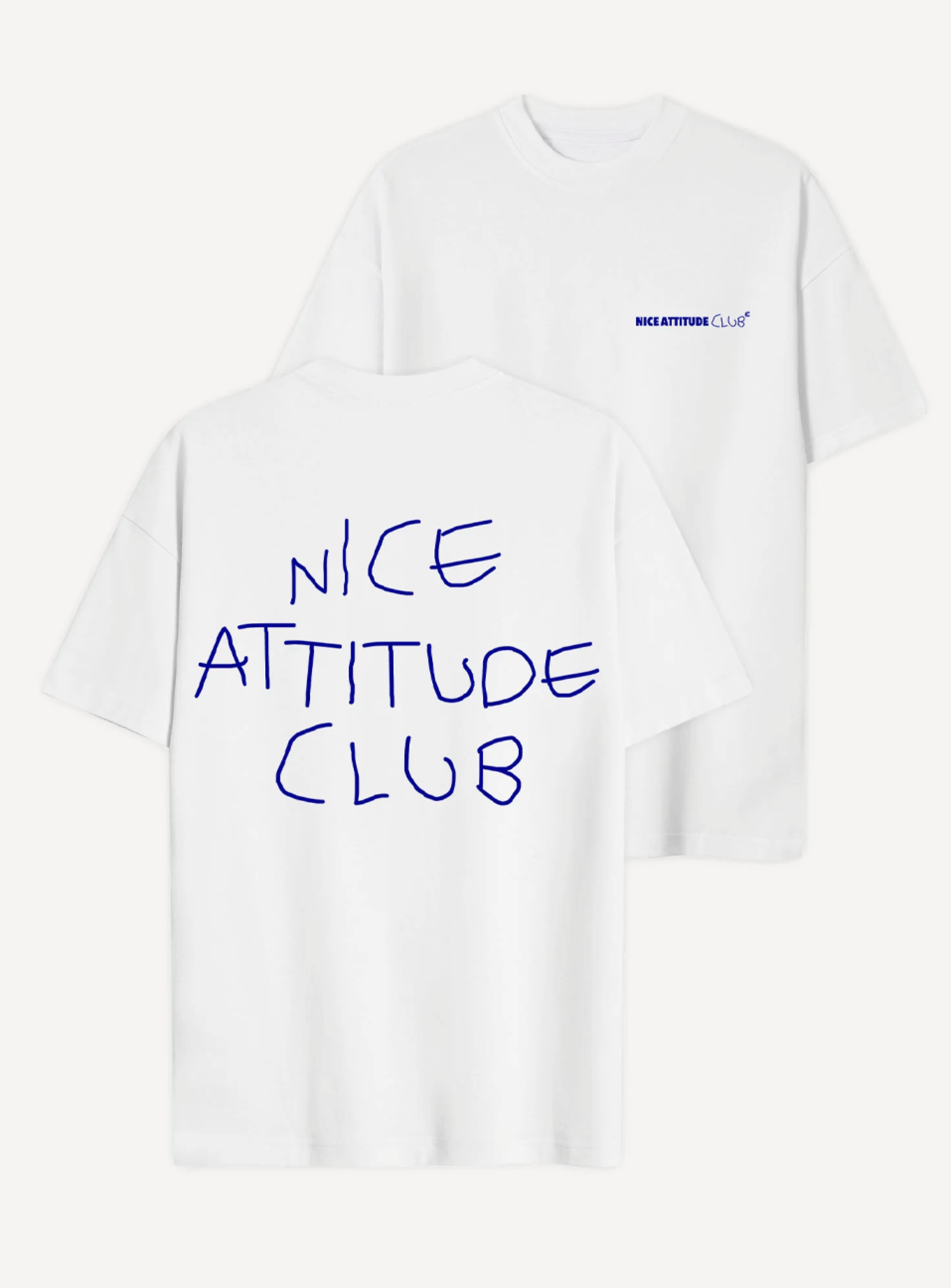 Another Cotton Lab, Nice Attitude Club Oversized T-Shirt, white, Image 1 of 1
