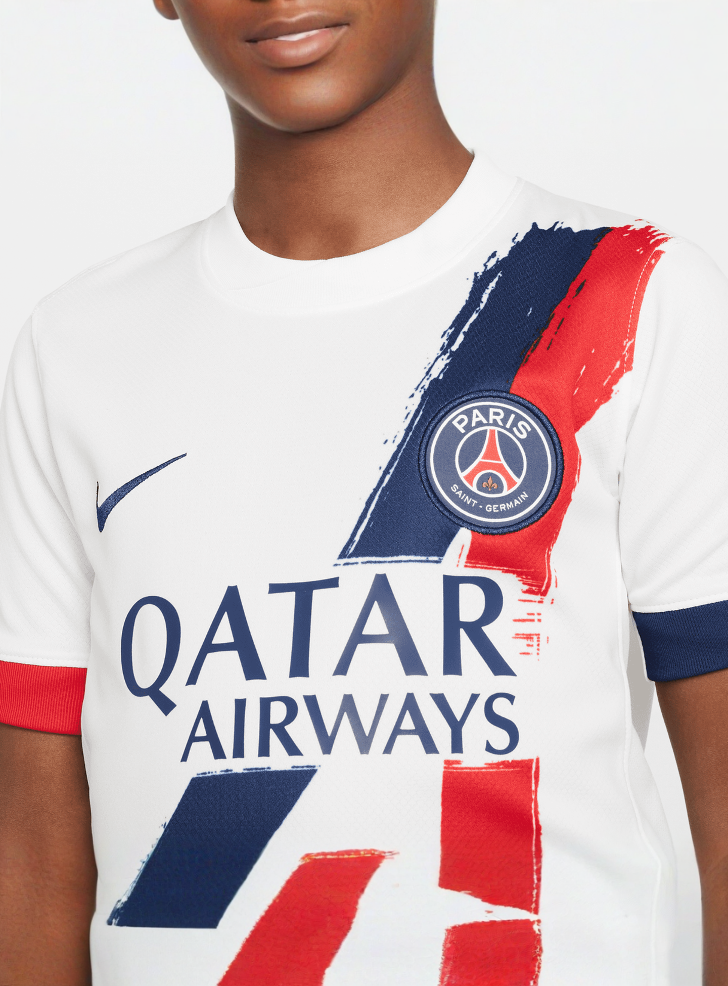 Nike, Doué / No. 14 / Paris Saint-Germain Nike Kids Away Stadium 2024/25, white, Image 4 of 8