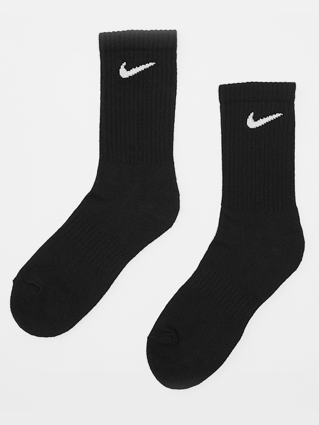 Nike, 3 PACK - Everyday Cushioned Training Crew Socks, black, Image 1 of 2