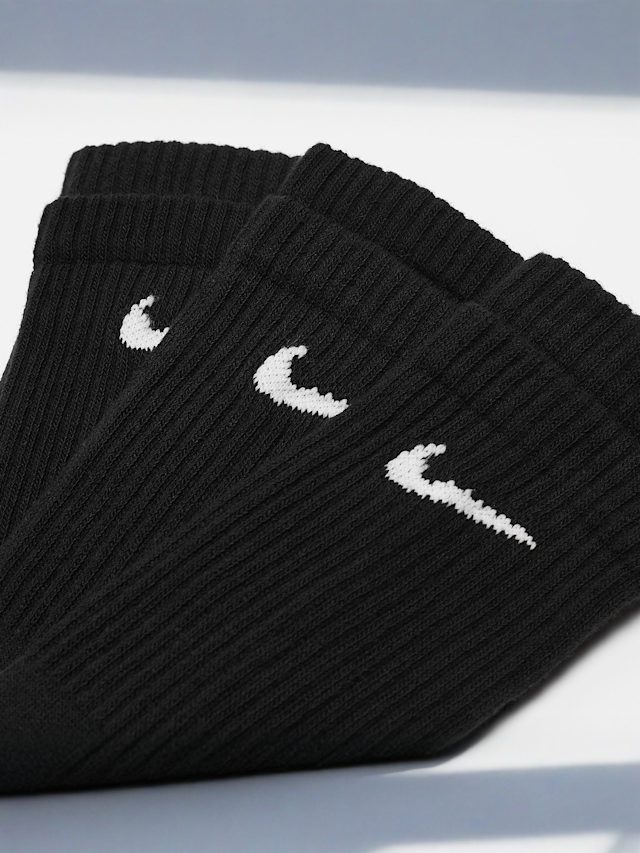 Nike, 3 PACK - Everyday Cushioned Training Crew Socks, black, Image 2 of 2
