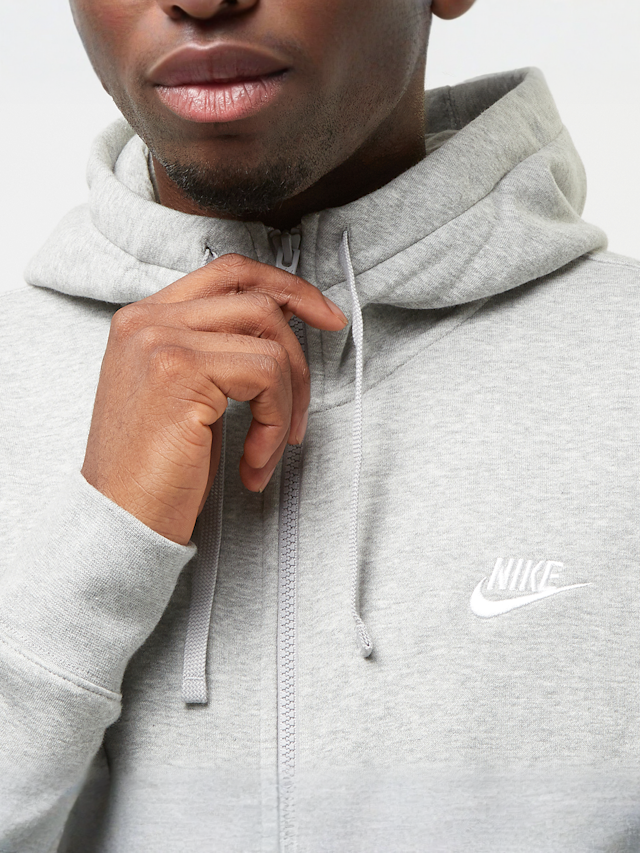 Nike, Club Hoodie Full Zip, grey, Image 3 of 4