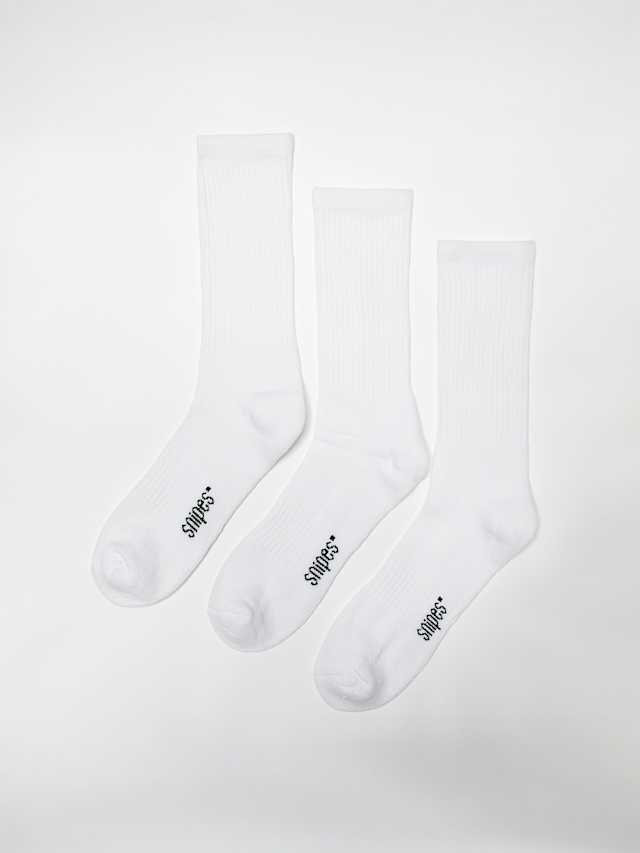 SNIPES, 3 PACK - Crew Socks, white, Image 1 of 2