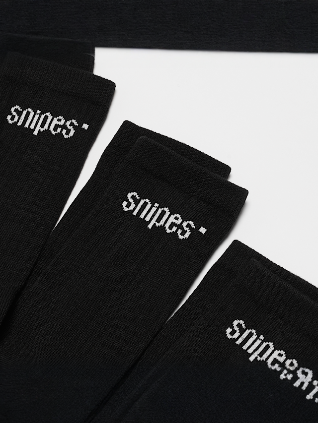 SNIPES, 3 PACK - Small Logo Essential Crew Socks, black, Image 2 of 2