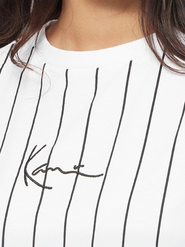 Karl Kani, Small Signature Essential Pinstripe Oversized Tee, white, Image 3 of 4