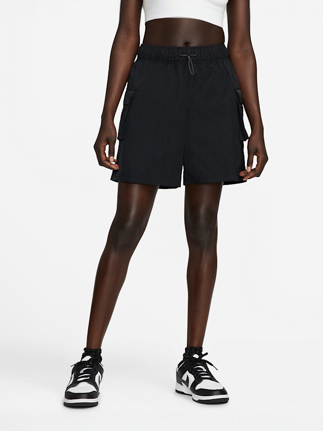 Nike, Sportswear Essential Women's Woven High-Rise Shorts, black, Image 1 of 5