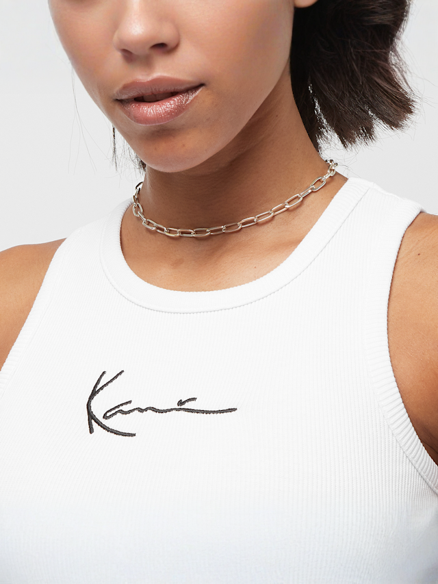 Karl Kani, Small Signature Essential Racer Rib Top, white, Image 3 of 4