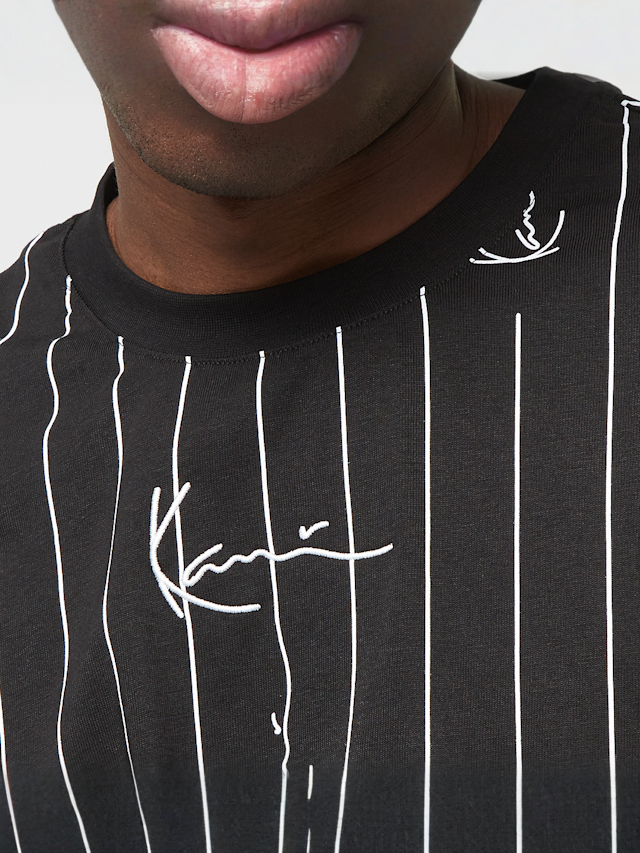 Karl Kani, Small Signature Logo Pinstripe Tee, black, Image 3 of 4