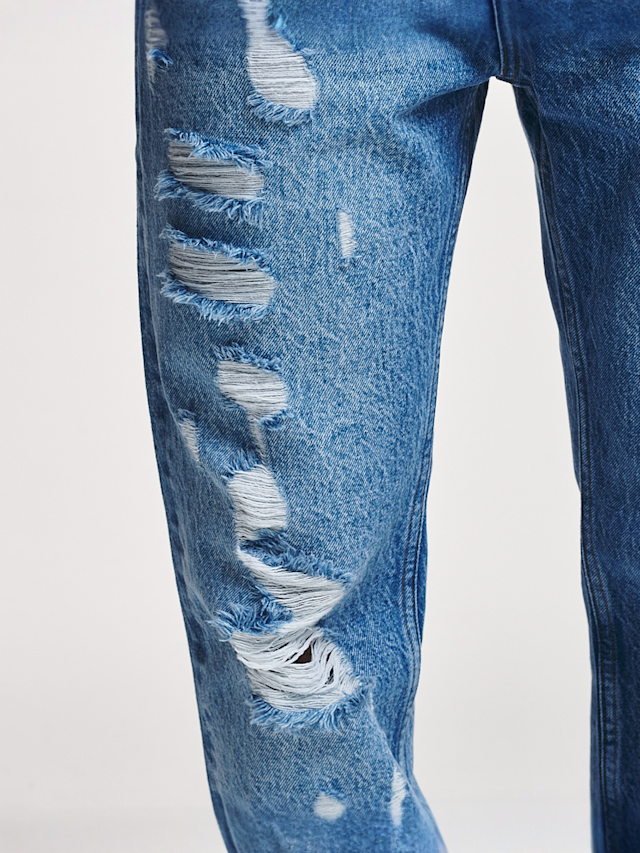 2Y STUDIOS, Firio Destroyed Straight Jeans, blue, Image 3 of 4