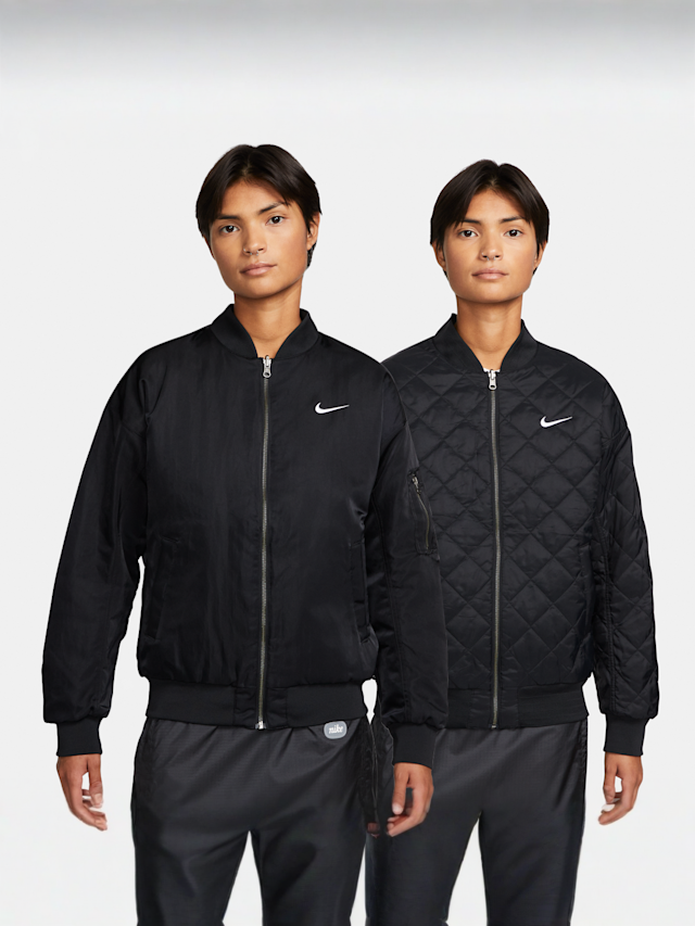 Nike, Sportswear Reversible Varsity Bomber Jacket, black, Image 1 of 7