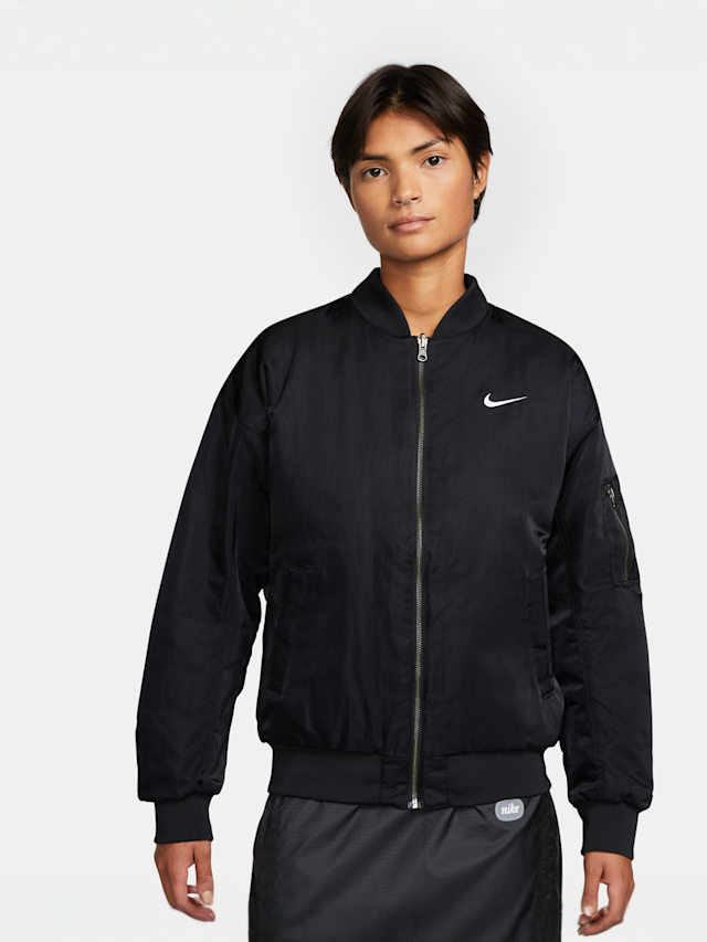 Nike, Sportswear Reversible Varsity Bomber Jacket, black, Image 2 of 7