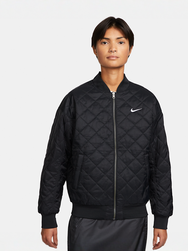 Nike, Sportswear Reversible Varsity Bomber Jacket, black, Image 6 of 7