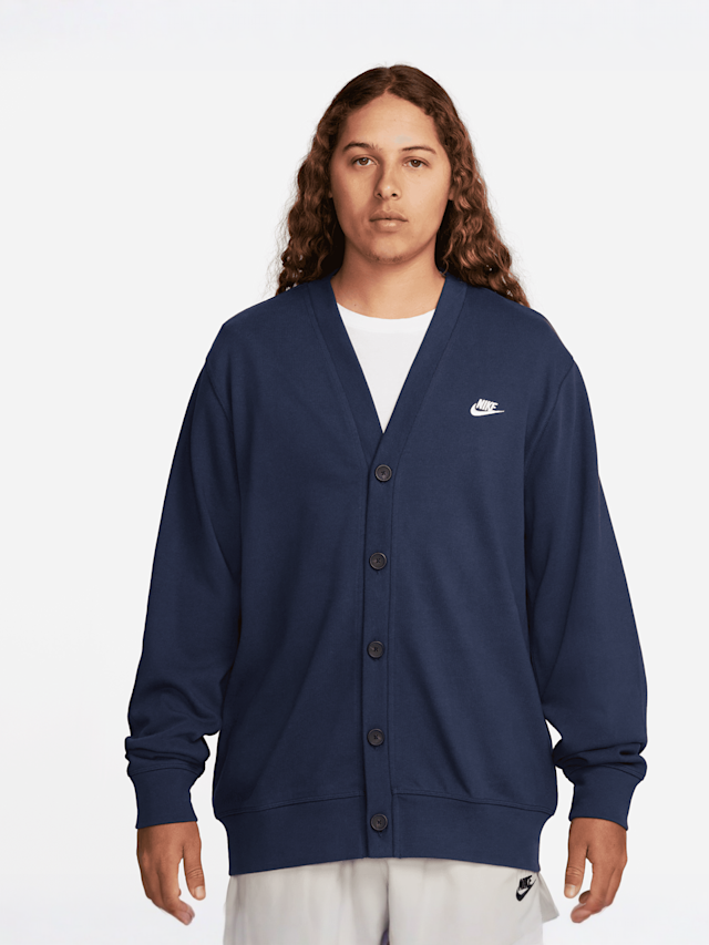 Nike, Club Fleece Fairway Cardigan, blue, Image 1 of 3