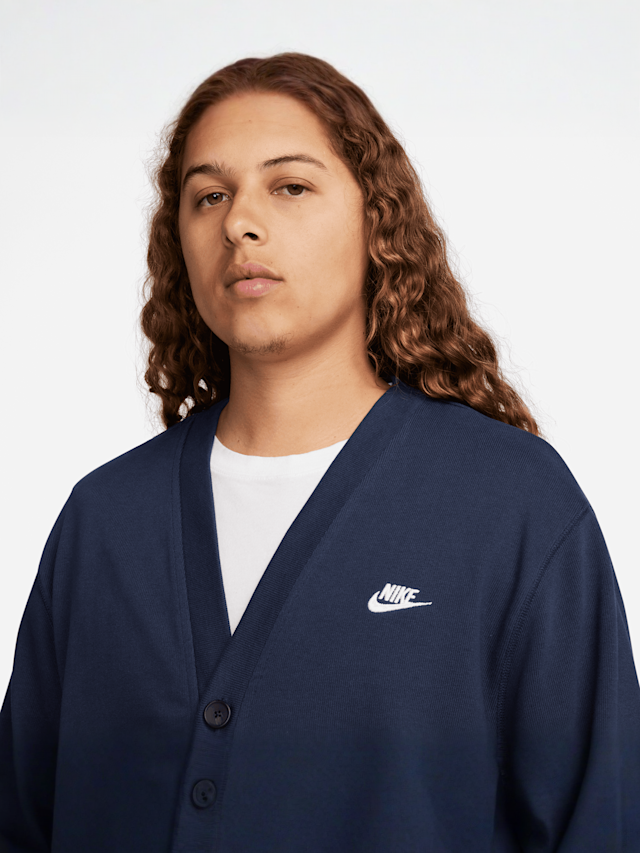 Nike, Club Fleece Fairway Cardigan, blue, Image 3 of 3