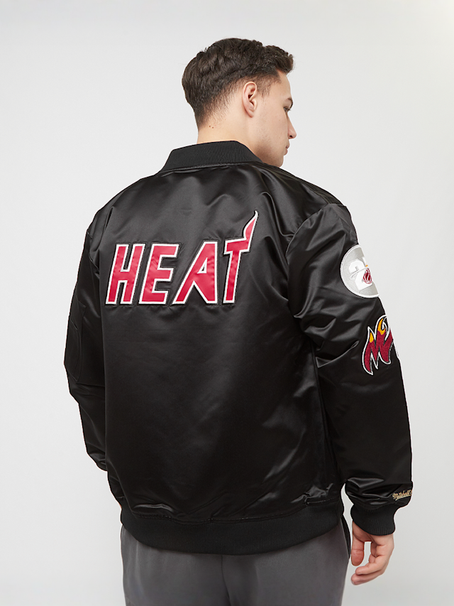 Mitchell & Ness, NBA Lightweight Satin Bomber Miami Heat, black, Image 1 of 7