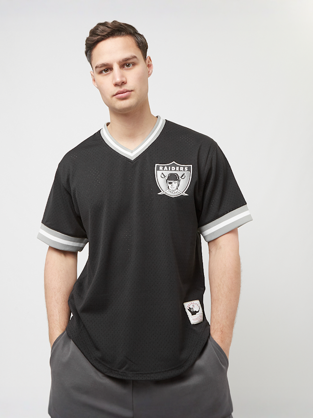 Mitchell & Ness, NFL Fashion Mesh V-Neck Oakland Raiders, black, Image 1 of 5