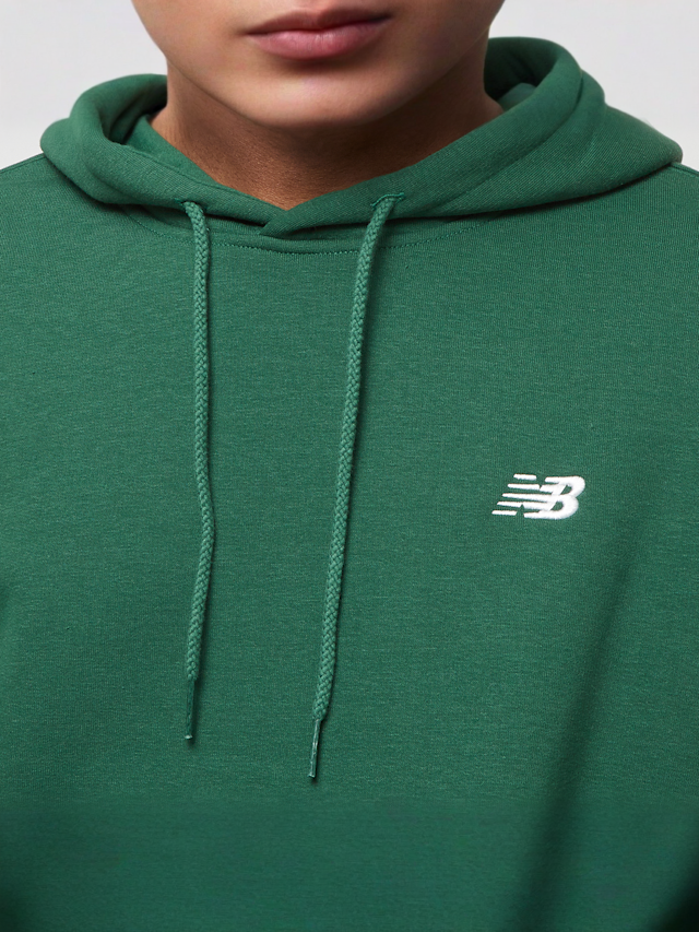 New Balance, Small Logo Brushed Hoodie, green, Image 3 of 4
